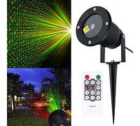 SAKEMA Proyector de luz de Navidad Remoto, luz LED Verde y Roja, Exterior, Proyector de Proyección de Luz de Estrella, Decoración de Fiestas y Vacaciones