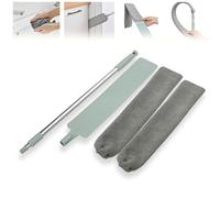Saker Plus Flat Duster, Saker Plus Retractable Gap Dust Cleaning Artifact, Extendable Microfiber Duster with Bendable & Removable Head for Home, Ceiling, Blinds (1 Set+1 Cloth)