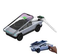 Sakerplus 3 in 1 Charging Station,Cyberdock Multifunctional Wireless Charger,Multi-Device Touch Pop-Up, Ambient Light,Auto Rotation Magnetic Charging Stand for iPhone, Air-Pods, Iwatch