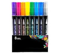Sakesfor Marker Pen for Highlight, Sakesfor Double Line Outline Pens, 8/12/24/36/48/60-Color Marker Pen for Highlight, for Christmas Greeting Cards, Scrapbook Crafts, Doodling (8 colors)