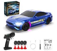Sakeye 1/43 RC Drift Car, mini coche RC a la deriva con giroscopio de 2,4 GHz, coches de deriva proporcional completa 4WD RTR control remoto con luces coloridas, vehículo de carreras rápido alto