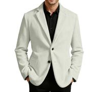 Sakko Blazer - Chaqueta elegante para hombre, deportiva, para bodas, ocio, negocios, corte regular, trajes y chaquetas para hombre, chaqueta de esmoquin, para fiestas, beige, M