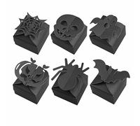SaktopDeco 24 mini cajas negras de Halloween, cajas de regalo de caramelos, cajas pequeñas de recuerdos de fiesta