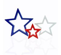 SaktopDeco 3 centros de mesa de madera con estrellas patrióticas para fiesta patriótica del 4 de julio, Día de la Independencia, decoración del hogar