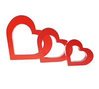 SaktopDeco Centro de mesa de corazón rojo de madera rojo con forma de corazón para romántica día de San Valentín mesa chimenea decoración del hogar