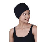 SAKUCHI Chemo Sombreros Sólidos Gorro De Dormir Mujer Bambú Suave Sombreros, Negro, Talla única