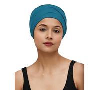 SAKUCHI Gorro de quimioterapia, Gorro de bambú, Gorro de Dormir Suave y sólido para Mujer Verde Azulado Mediano