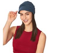 SAKUCHI Gorros Newsboy con banda fruncida en quimio de bambú suave y sedoso, tocados, regalos elegantes para la caída del cabello UPF para Mujer Gris Metálico Talla única