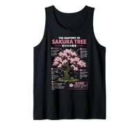 Sakura Árbol Anatomía Japonés Naturaleza Arte Ilustración Camiseta sin Mangas
