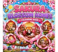 Sakura Blossom Homes Colouring Book: Cosy Kawaii Flower Houses, Cute Animals and Enchanted Japanese Scenes for Adults and Teens