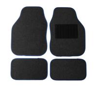 Sakura BMS1BU Alfombrillas de Coche, Antracita con Ribete Azul