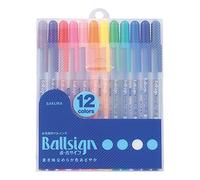 Sakura Bolígrafo de tinta de gel, rótulo de bola (rollo gel), juego de 12 colores (PGB12)