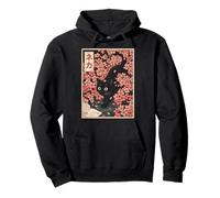 Sakura Cherry Blossom Japanese Cat Ukiyo-e Vintage Sudadera con Capucha