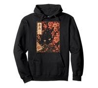 Sakura Cherry Blossom Japanese Cat Ukiyo-e Vintage Sudadera con Capucha
