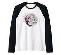 Sakura Cherry Blossom Tree Japonés Camiseta Manga Raglan
