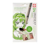 Sakura Creative Kit de 3 lápices y 3 hojas A6 Multi Media (personaje manga)