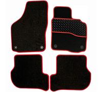 Sakura DD0628RD - Juego Completo de 4 Alfombrillas para Coche, Color Negro