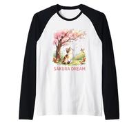 Sakura Dream Kawaii - Arte primaveral de Flores de Cerezo japonés Camiseta Manga Raglan