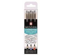 SAKURA Espace beaux arts Pigma Micron PN, 3 Lápices de Colores Pen en Estuche .Negro, Azul, Rojo.Made in Japan