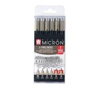 SAKURA Estuche de puntafinas Pigma Micron, Oferta exclusiva 4+2, Tinta de archivo de primera calidad, resistente al agua y a la decoloración, Perfecto para artistas, diseñadores y aficionados