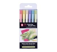 SAKURA Estuche de rotuladores Koi Coloring Brush Pen 6 colores pastel - puntas de pincel flexibles - tinta a base de agua - perfecto para bosquejar y escribir diarios