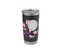 Sakura Frame Blooming Cherry Blossom Arte Japonés Anime Vaso térmico de acero inoxidable de doble pared