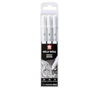SAKURA Gelly Roll Basic Blanco Bolígrafo de Gel Set de 3, Varios Tamaños | Bolígrafos opacos para decoración, rotulación y bricolaje