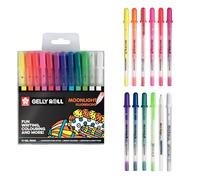 SAKURA Gelly Roll Luz de Luna Bolígrafo de Gel Fluorescente Juego de 12 colores | Bolígrafos para escribir, dibujar y rotular