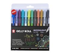 SAKURA Gelly Roll Moonlight 06 Cosmos Bolígrafo de gel fluorescente | 12 colores | Bolígrafos para escribir, dibujar, escribir un diario y decorar