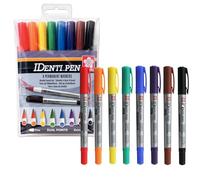 SAKURA IDenti-Pen Rotulador permanente de doble punta Juego de 8 colores surtidos | Rotuladores multiusos resistentes al agua