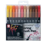 SAKURA Koi Brush Pen Set 48 Colores | Rotuladores para escribir, dibujar y escribir diarios
