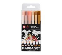 Sakura Koi Coloring Brush Pen Manga Set met 6 Kleuren Pensee (Importación USA)