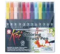 Sakura KOI Coloring Brush Set 12 - Pack de 12 rotuladores, Punta pincel