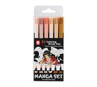 SAKURA Koi Set de 6 rotuladores para colorear manga, colores surtidos | Rotuladores de punta de fieltro para cómics e ilustraciones