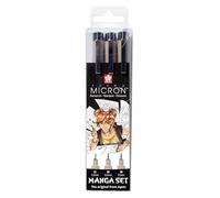 SAKURA Manga - Pigma Micron Fineliner Set - 3 Tamaños Negro - Ideal para Dibujos Técnicos y Artísticos - Herramienta Manga Profesional con 01, 05, 08 Puntasfinas