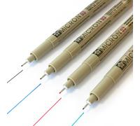 Sakura Micron Pigment Fineliner 0.3mm Negro, Azul, Rojo, Verde Paquete De 4
