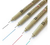 Sakura Micron Pigment Fineliners 0.4mm Negro, Azul, Rojo, Verde Paquete De 4
