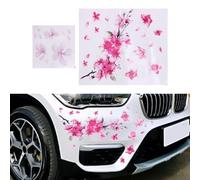 Sakura - Paquete de 2 calcomanías de vinilo para parabrisas de automóvil, parachoques y calcomanía floral reposicionable, resistente a la decoloración, color rosa