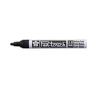 SAKURA Pen-Touch Marker - Negro Medio - Funciona en Múltiples Superficies - Utilízalos en Múltiples Aplicaciones Industriales - Cuerpo de Aluminio - Ancho de Línea 2 mm - Tinta Pigmento Permanente