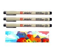 Sakura Pigma Brush - Pincel de punta de pincel, color negro (# 49), 3 unidades