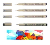 Sakura Pigma Micron 01 - Juego de 3 piezas, color negro + 1