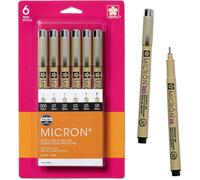 SAKURA Pigma Micron Bolígrafos Variados, Paquete De 6, Negro