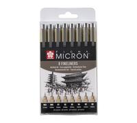 SAKURA Rotuladores Pigma Micron Callibrée Set de 8 – Tinta negra permanente y resistente al agua