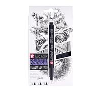 Sakura Pigma Micron Fineliners Set de 3 + Estuche Gratis | Tinta Negra Resistente al Agua, Tamaños Surtidos | Rotuladores para Escribir, Dibujar y Escribir un Diario