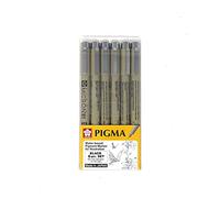 Sakura Pigma Micron - Juego de bolígrafos de dibujo, tinta negra, color negro Asst 6 pen