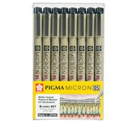Sakura Pigma Micron Pens 05 Lnea Dibujo 8 Color Archivador Ink Fineliner Manga Pen Biblia Kit de estudio de diario bblico