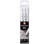 SAKURA Gelly Roll Basic Blanco Bolígrafo de Gel Set de 3, Varios Tamaños | Bolígrafos opacos para decoración, rotulación y bricolaje