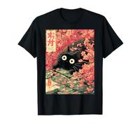 Sakura Primavera Gato Japonés Flores Flores Cerezo Flor Camiseta