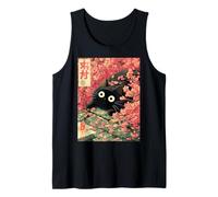 Sakura Primavera Gato Japonés Flores Flores Cerezo Flor Camiseta sin Mangas