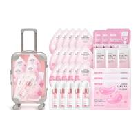 Sakura Skin Care Set con suero, limpiador, crema, banda para la cabeza, muñequera (rosa claro)